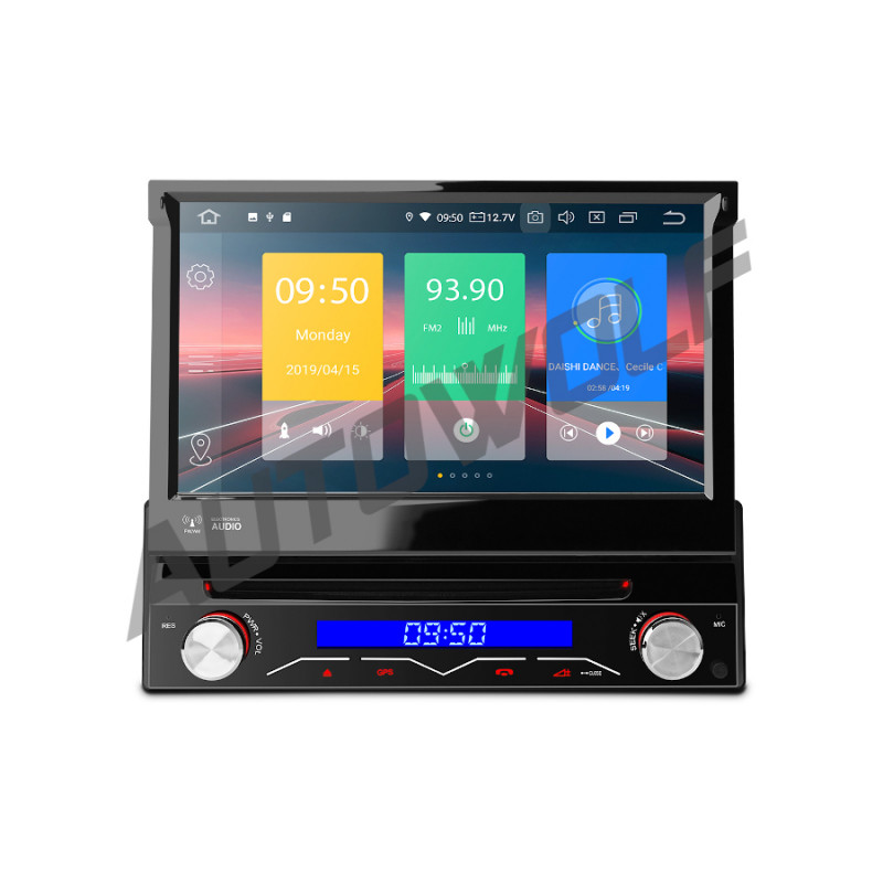 wanhoop Industrieel eb AW020920S2 1DIN 7 inch klapscherm android autoradio met navigatie, carkit,  dvd, quadcore processor