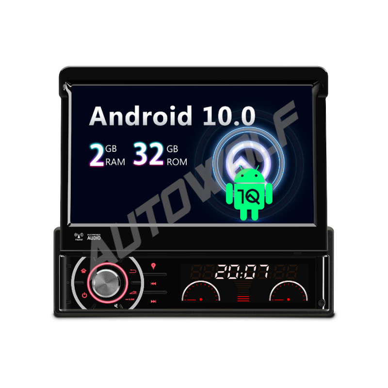 solo pack privaat AW230920S2 1DIN 7 inch klapscherm android autoradio met navigatie, carkit,  dvd